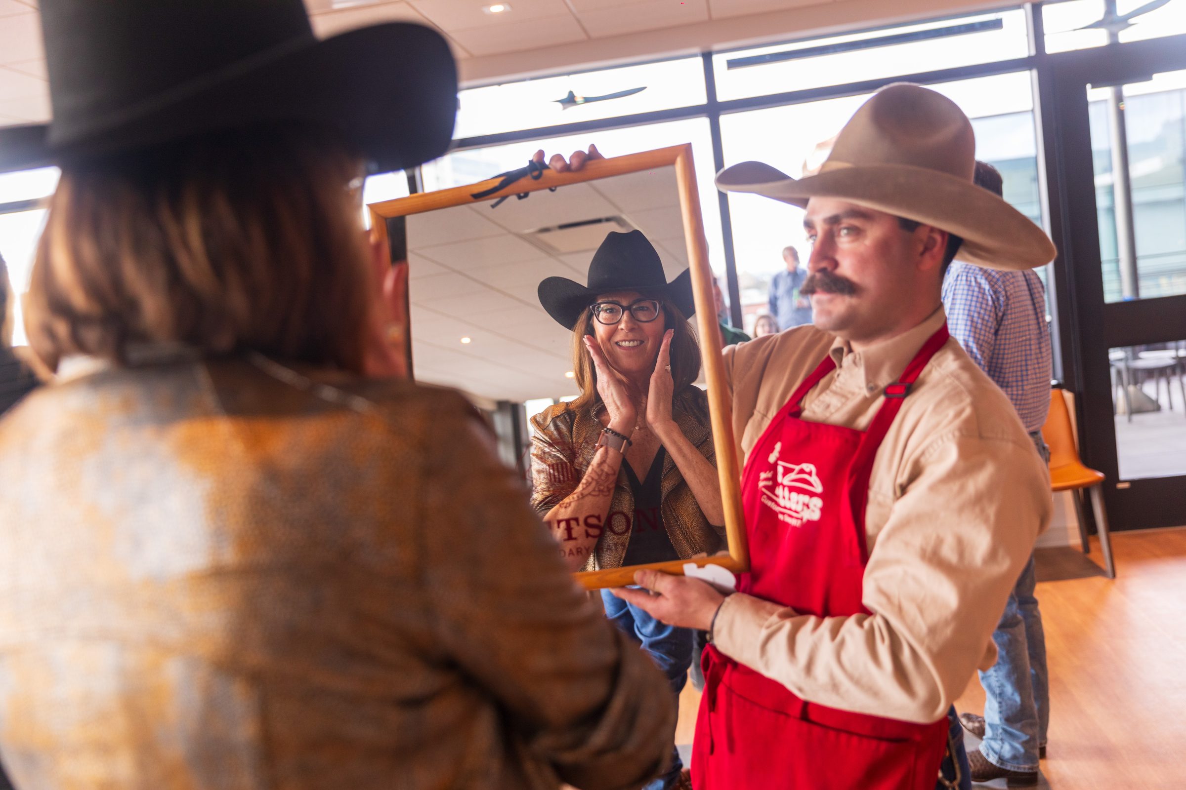 Guest at a western-themed corporate event in San Antonio